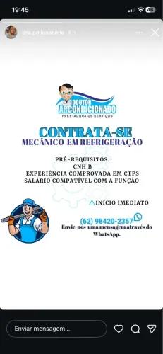 Vaga de técnico em refrigeração