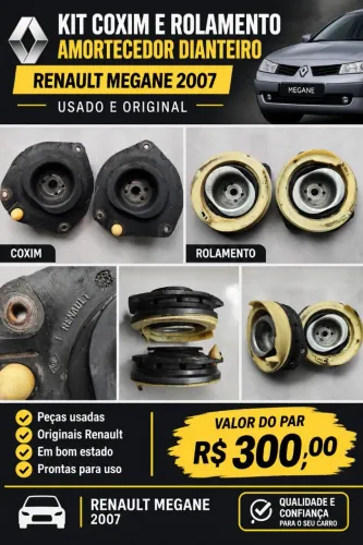 Kit Coxim E Rolamento Amortecedor Dianteiro Renault Megane 2007