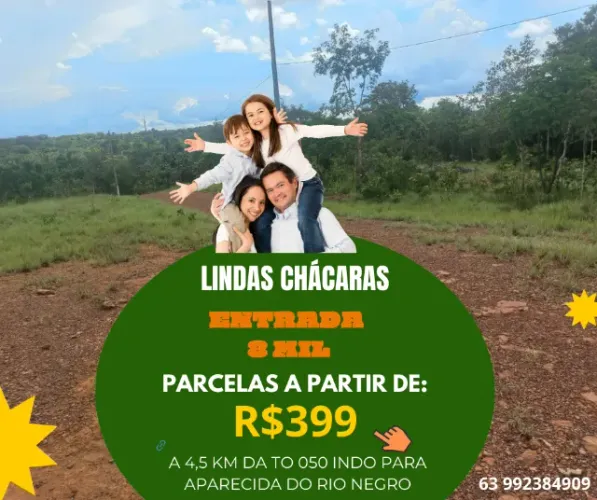 CHÁCARAS COM PARCELAS A PARTIR DE 399