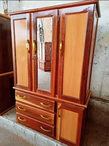 ROUPEIRO DE SOLTEIRO COMPLETO COM ESPELHO MADEIRA MACIÇA 