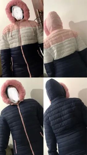 Jaqueta Femin Puffer Dupla face Térmica C/ Touca Removível quentinha para o Inverno tam XG