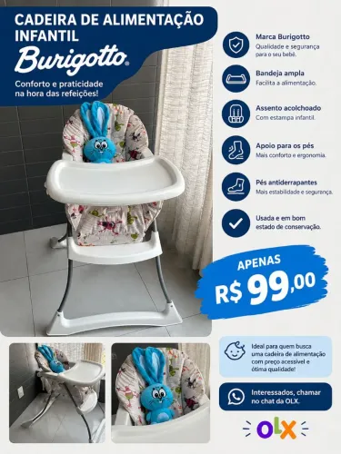 CADEIRA DE ALIMENTAÇÃO INFANTIL BURIGOTTO