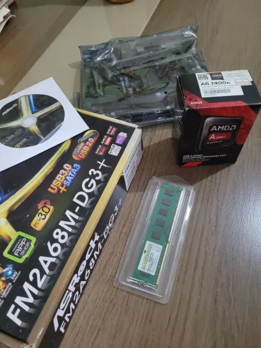 Kit Fm2 /// AMD A6 7400k + Placa mãe + 4gb Ram DDR3