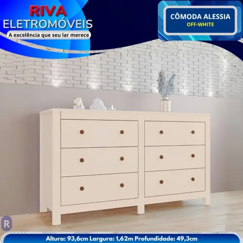 Cômoda Alessia 6 Gavetas | sem entrada | 10x no crediário próprio da loja