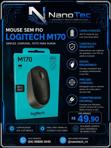 Mouse sem fio Logitech M170