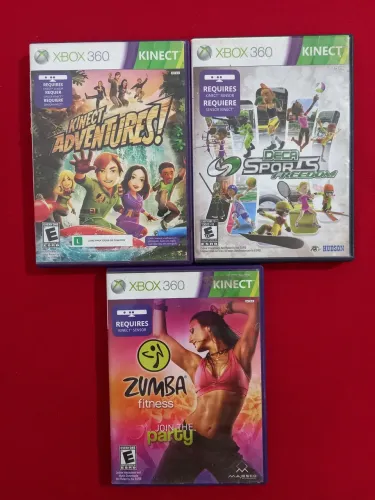 Deca Sport, Kinect Adventures, Zumba Fitness - Todos por R$ 90,00 ( lote)