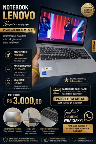 ? NOTEBOOK LENOVO - SEMINOVO / PRATICAMENTE SEM USO!