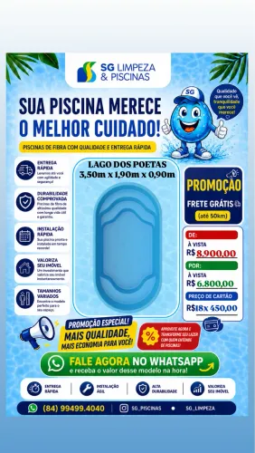 Piscina de fibra promoção