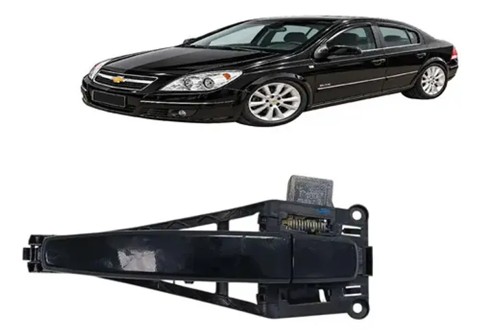 Macaneta Externa Traseira Esquerda Vectra 2005 A 2011 Preto Dianteira