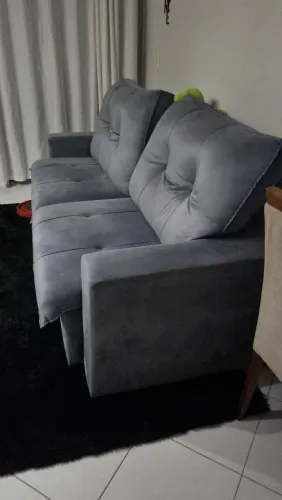 Sofa suede retrátil 