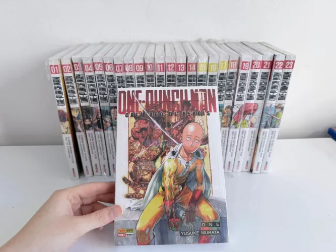 One Punch Man volumes 1 ao 23 + guia dos herois