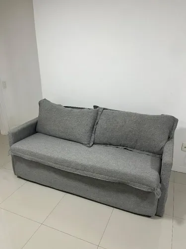 Sofá Cama Retrátil e Reclinável em Linho