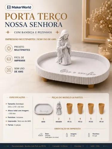 Porta Terço Nossa Senhora 12 cm