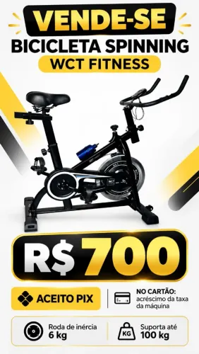 BICICLETA ERGOMÉTRICA SPINNING WCT FITNESS - RODA DE INÉRCIA 6 KG