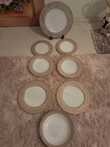 Jogo 8peças em porcelana deco rosé