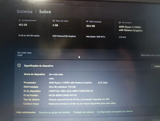 Notebook Lenovo Ryzen 5 - Excelente para trabalho e jogos!