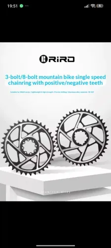 Coroa MTB singles 8 parafusos tiro top zero