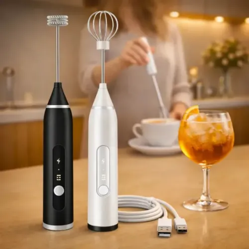 Mini Mixer Misturador De Bebidas Elétrico 2 Em 1 Portátil Recarregável Mexedor De Ovos