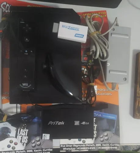 NINTENDO WII DESTRAVADO SEMINOVO, 1 PAR DE CONTROLE,HD COM 200 JOGOS