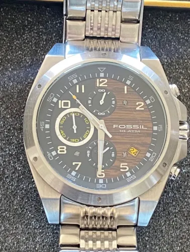 Relógio Fóssil madeira ch2557