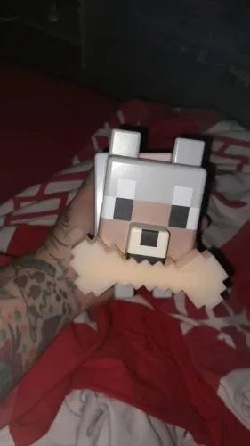 Abajur lobo minecraft 