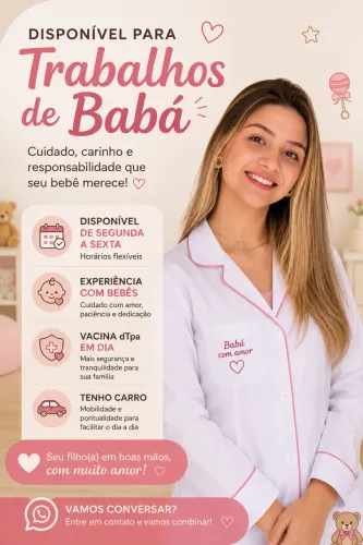 ?  Babá disponível - cuidado de confiança para o seu bebê ?