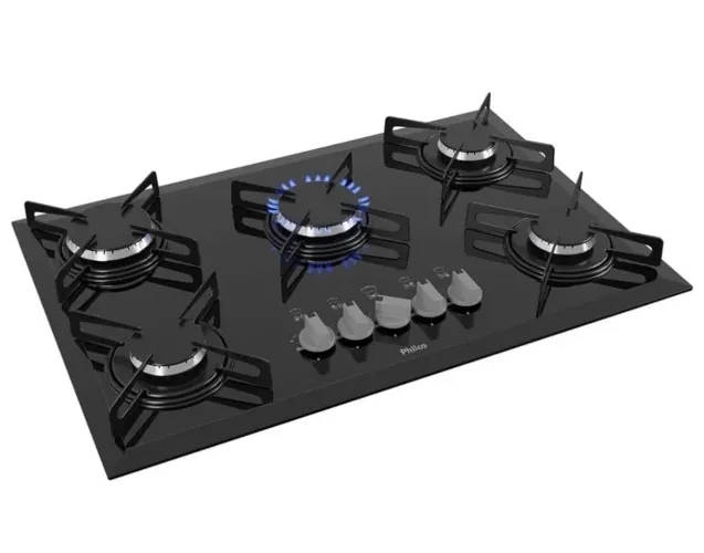 Cooktop a Gás Philco 5 Bocas Chef 5 Bisote Bivolt - Preto