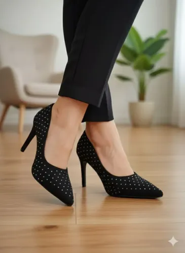 Scarpin preto com brilho Vizzano original