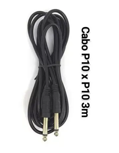Cabo de Áudio P10 para P10 3 metros MBtech Promoção
