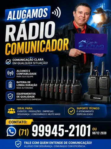 Alugamos rádios comunicadores 