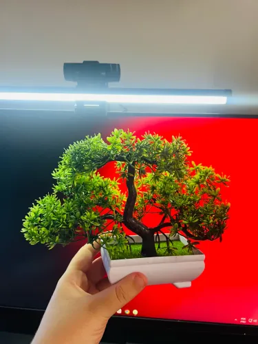 Bonsai Artificial Decorativo em Vaso Branco -  NOVO !