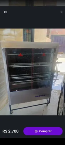 Máquina de assar frango 4 espetos tubular
