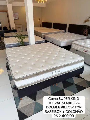 Colchão KING DOUBLE PILLOW SEMINOVO TOP - Entrego!