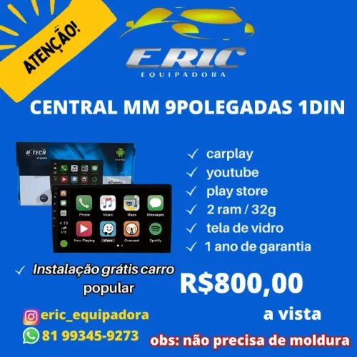 Central Multimídia H-Tech 1 Din 9 Polegadas Não Precisa Moldura- Já Instalada Temos outros