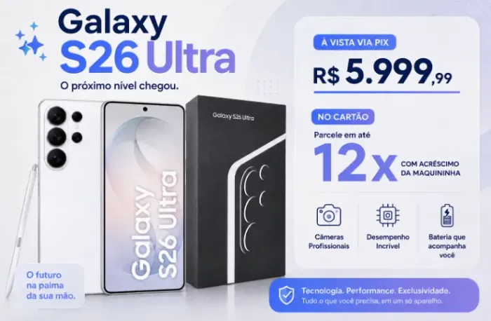 Samsung S26 Ultra 256gb/512gb Branco - Lacrado, NF e garantia 1 ano