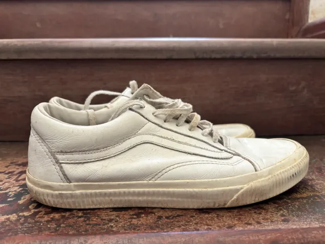 Tênis Vans Old School Couro Branco Original 