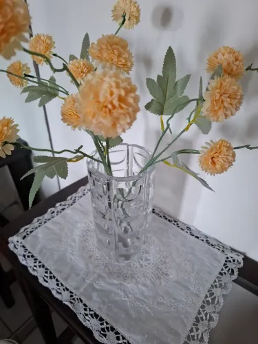 Jarro Cristal e Flores artificiais