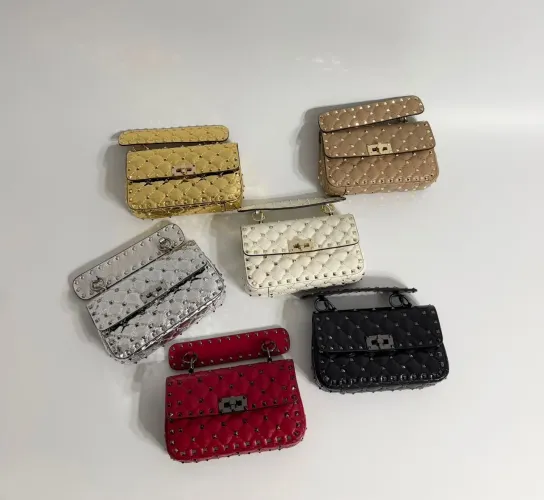 Bolsa de couro legítimo modelo rockstud qualidade italiana da Valentino garavani
