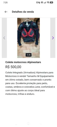 Colete armadura Alpinestars motocross