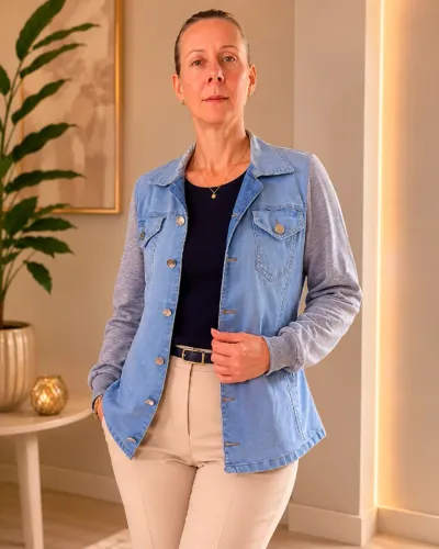 Casaco lote com 2 peças sendo Lã e Jeans Midi Tam M Usados ótimo estado