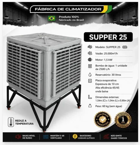 CLIMATIZADOR 25.000 VAZÃO ALTA EFICIÊNCIA