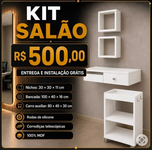Kit barbeiro mdf