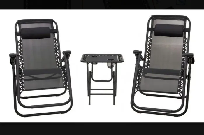 Kit Cadeiras de praia piscina com mesinha.