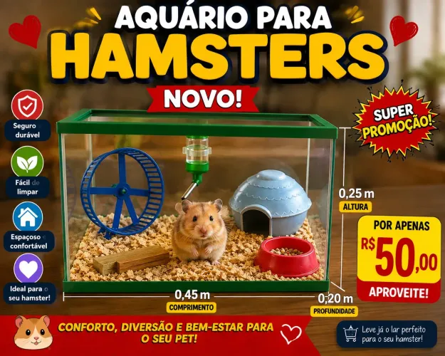 Vendo aquário para hamster