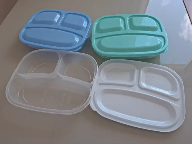Kit 3 marmitas práticas Bpa free usadas