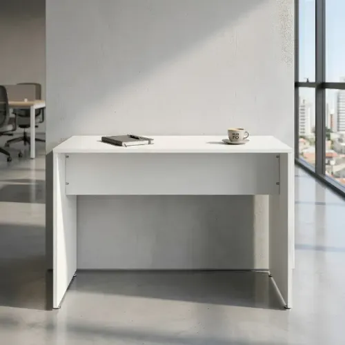 Mesas de Escritório MDF Branco (1,10m) - Lotes Direto da Fábrica / Sob Encomenda