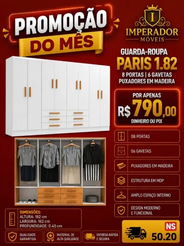 Guarda Roupa Paris 1.82