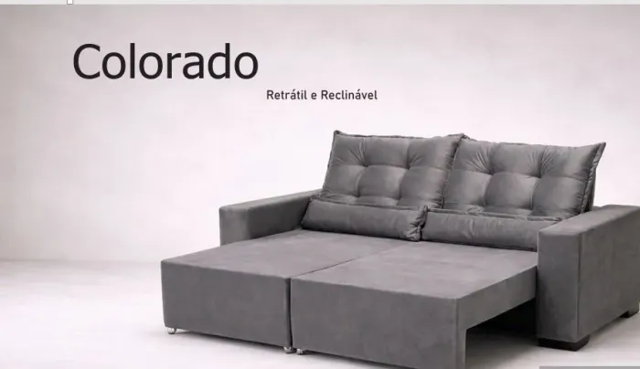 Sofá retrátil 3 lugares menor preço