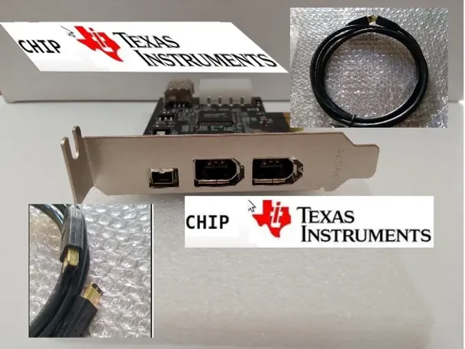 Placa Pci-ex Firewire Low-profile 1394a 400 Chip Texas + Cabo 6x6 Prof.