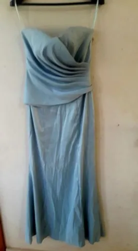 Vestida de Festa - Azul Claro Acinzentado